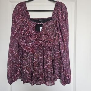 Torrid Smocked Peplum Top